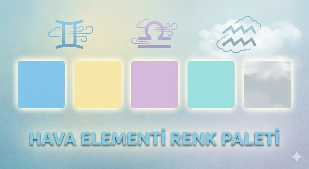 Burçların Renkleri hava element renk paleti